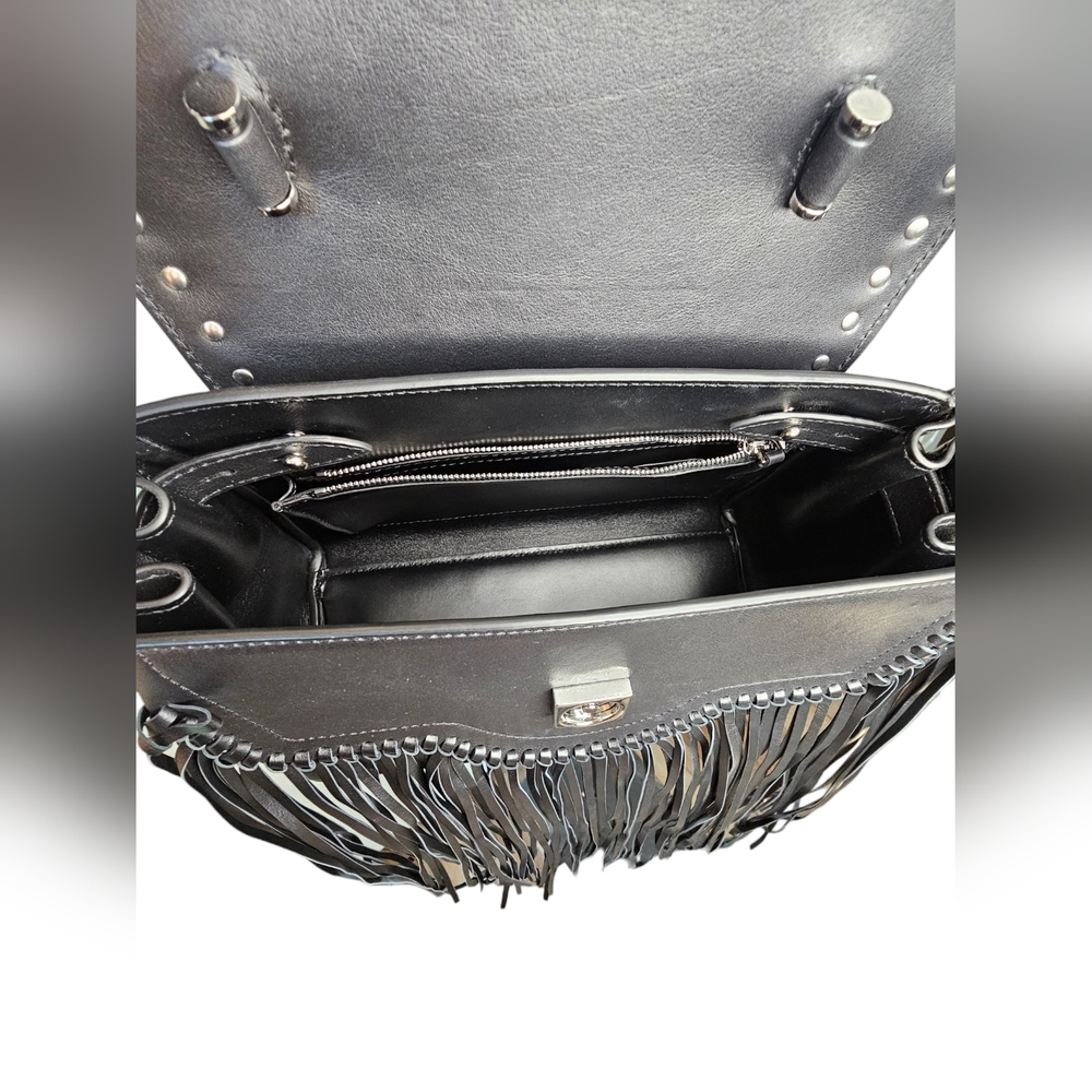 100% Authentic versace Top handle calf leather fringe versace la medusa bag - Picture 8 of 10